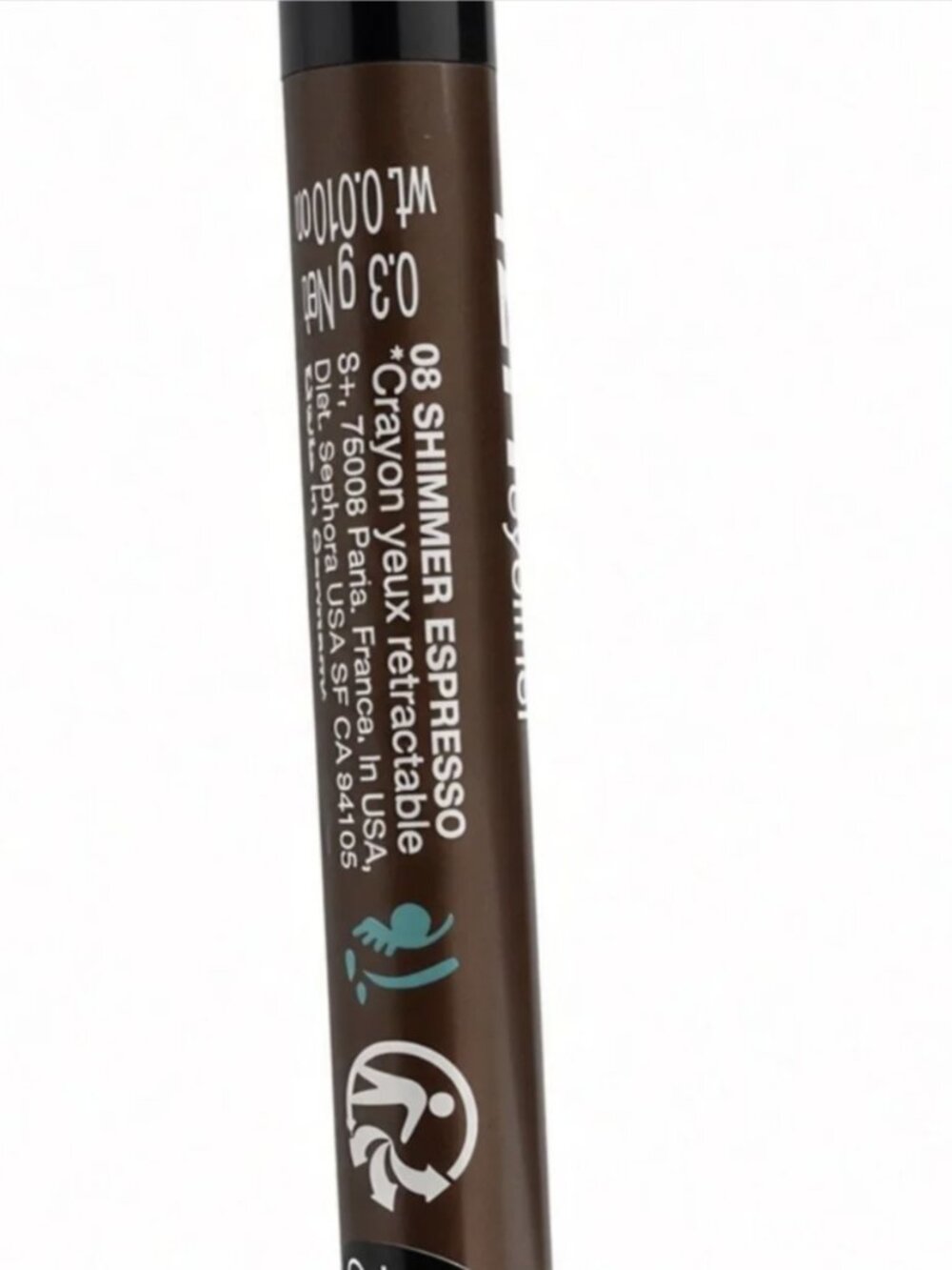 Sephora 12H Retractable Eyeliner Shimmer Espresso New